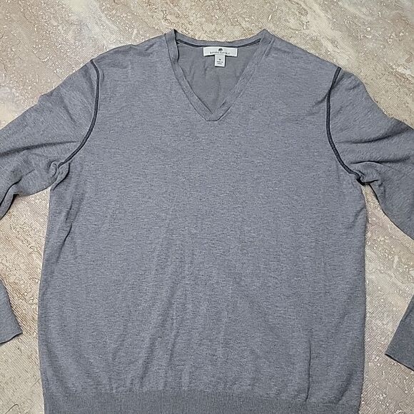 BANANA REPUBLIC MENS MICROKNIT  VNECK PULLOVER SIZE MEDIUM - Picture 2 of 5